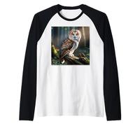 Cat Owl Funny Cursed Internet Trendy Meme Raglan Baseball Tee