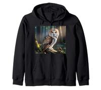 Cat Owl Funny Cursed Internet Trendy Meme Zip Hoodie