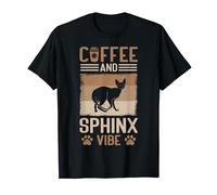 Cat Owner & Barista Motif - Coffee & Sphinx Cat T-Shirt