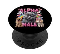 Cat Owner Dog Alpha Cute Kitten Meme Male Men or Women PopSockets Adhesive PopGrip