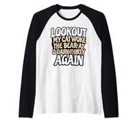 Cat Owner Turning into a Bear When Woken Early by Cat Raglan Baseball Tee