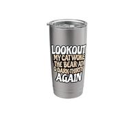 Cat Owner Turning into a Bear When Woken Early by Cat Stainless Steel Insulated Tumbler