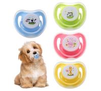 Cat Pacifier for Kittens | Pacifier for Lactating Puppies - 4 Pack Butterfly Shaped Silicone Toy with Dust Cover for Pets Soothing Soothing During Nap