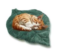 Cat Pad Leaf Shaped Cotton Pet Mat Soft Warm Portable Suitable for Pets Houses Sofas Floors Comfortable Cozy Safe Breathable Multifunctional Decorative Easy to Clean