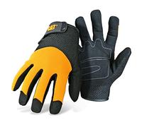 CAT Padded Palm Glove - Yellow, Black - Large - Ambidextrous - Synthetic - Padded for Protection - Mesh Upper Ventilation