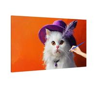 Cat Paint by Numbers for Adults Beginner, DIY Adult Paint by Numbers Cute, Painting by Number on Canvas, Oil Painting Arts and Crafts for Autumn Room Decor Gifts for Women, Without Frame 160x70cm C-78