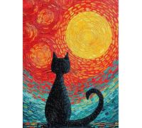 cat Paint by Numbers for Adults, black Simple Painting by Numbers for Children, Cheerful Number Painting Craft, Premium Paint by Number Kits, for Home Decoration & Unique Birthday Gifts 80x110cm z-281