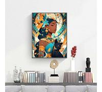 Cat Paint by Numbers Kit for Adults, Woman Paint by Number Kits on Canvas Without Frame, DIY Acrylic Arts and Crafts for Adults Beginners, for Home Wall Decor, Gifts for Women 40x53in PjY299 Y-Y