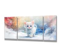 Cat Paint by Numbers Kits - Set of 3 Paint by Numbers for Adults Beginners, Easy DIY Oil Painting on Canvas with Brushes, Valentines Gifts for Her, Room Decor Cute (3) (60x120cm No Frame) 0q-257