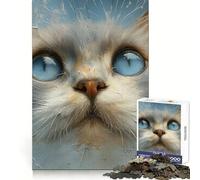 Cat Painted Jigsaw Puzzle 1000 Piece for Teenagers Thought Skill Leisure Escape Flawless Fit size 50x75cm