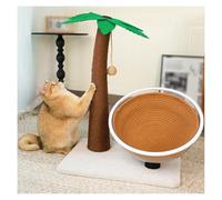 Cat Palm Tree with Sisal Rope Hanging Interactive Ball 3 in 1, 24H Cat Tree Leaves with Reinforced Stable Base for Cats Climbing,Play and Rest