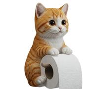 Cat Paper Towel Holder, Resin Cat Toilet Paper Holder Wall Mounted, Cute Animals Cats Toilet Roll Holders for Bathroom Kitchen, Funny Kitten Papers Towel Holders Stand, for Home Decor