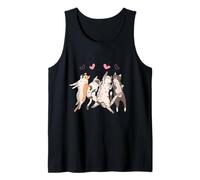 Cat Party Dancing Hearts Cute Kitties Pet Lover Graphic Tank Top