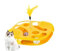 Cat Path Game - Toy with Rolling Ball and Feathers for Cats | Kittens Enrichment Game - Home Indoor Training, Daily Entertainment and Anti-Boredom