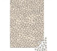 Cat Pattern Design 1000 Piece Cardboard Seamless Cat Pattern Background Puzzle for Teens Easy to Grip Stress Reliever Birthday Present Eco-friendly Smooth Finish 38x26cm/1000pcs