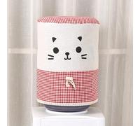 Cat Pattern Fits Standard Ga Water Dispenser Dust Cover for Hot Plus Cold Water Coolers Cotton Linen Fabric Protective Bottle with Cover (RED)