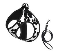 Cat Pattern, Paw Print Pattern,Pet Harness,Adjustable Reflective Dog Harness,Pet Leash Vest,S