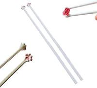 Cat Paw Chopsticks, Meowgicchopsticks,Reusable Cat Paw Chopsticks,Cute & Unique Pink Paw Prints,Cute Cat Kitchen Accessories,Fun Idea Gifts for Girlfriends Cat Lovers (1 Pair)