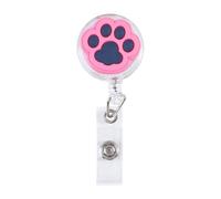 Cat Paw Cute Retractable ID Badge Reel,Retractable Badge Holder,Cartoon Cat Paw Name Card Holder,Badge Holder Clip(06)