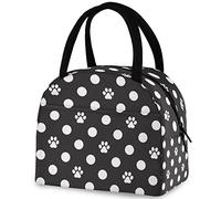 Cat Paw Dog Paw Foot Print Dots Insulated Lunch Bag, Reusable Multi-Pocket Container Cooler Tote Bag for Women&Men School Work Picnic Outdoor Travel