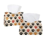 Cat Paw Dog Paw Pattern Tissue Box Cover, Rectangular Tissue Holder Decorative Facial Napkin Dispenser for Bathroom Kitchen Coffee Table Car