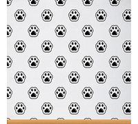 Cat Paw Fabric by The Yard,Cute Cartoon Cats Upholstery Fabric,Kawaii Style Animal Paws Doodle Outdoor Fabric,Cat Lover Reupholstery Fabric for Chairs,1 Yard,(L92*W150cm) Black White