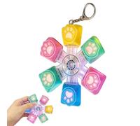 Cat Paw Keyboard Keychain | Cute with Click Sound Colorful Lights | Mechanical Keyboard Keycap Toy | for Home Travel School Car Trips Waiting Areas Commutes