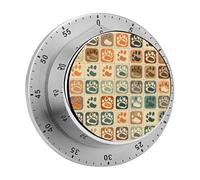 Cat Paw Kitchen Timers for Cooking 60 Minute Wind Up Timer, Magnetic Back, Visual Mechanical Timer with Loud Alarm, Manual Countdown Timers for Classroom Home Gym Tanning