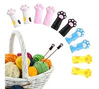 Cat Paw Knitting Needle Stoppers 10PCS Silicone Knit Needles Point Protectors Caps Needle Minders Locks, Knit Stitch Stopper Holders Fit Size 11-17 (8mm-12.75mm) Needles