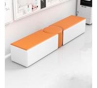 Cat Paw Leather Long Arc Sofa with Simple Backrest for Parents in Kindergarten and Early Education Center Rest Areas