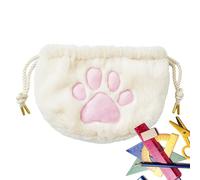 Cat Paw Makeup Bag - Plush Crampons Bag, Small Cosmetic Bag with Cat Paw Design | Cosmetic Bags Case, Makeup Storage Bag, Small Bags, White., Se référer au descriptif, Refer to description