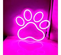 Cat Paw Neon Sign, Dimmable LED Neon Light for Wall Decor, Cute Pet Paw Print Neon Lamp for Dog Cat Birthday Party, Home Bedroom Living Room Pet Shop Decor USB Powered