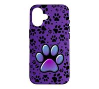 Cat Paw Pattern Cute Purple Blue - cats kitten pets paws Case for iPhone 16