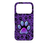 Cat Paw Pattern Cute Purple Blue - cats kitten pets paws Case for iPhone 17 Pro