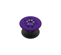 Cat Paw Pattern Cute Purple Blue - cats kitten pets paws PopSockets Adhesive PopGrip
