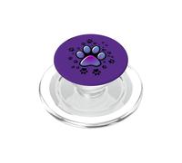 Cat Paw Pattern Cute Purple Blue - cats kitten pets paws PopSockets PopGrip for MagSafe