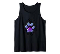 Cat Paw Pattern Cute Purple Blue - Cats Kitten Pets Paws Tank Top