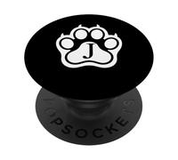 cat paw print kitten pet initial Letter J alphabet monogram PopSockets Adhesive PopGrip