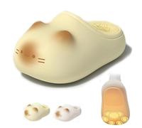 Cat Paw Print Shoe,3D Fluffy EVA Cat Paw Slippers,Soft and comfortable,Cute Funny Cat Paws Footprints Fluffy Plush Fleece Slipper,Waterproof Warm Winter Slippers for Women (Yellow(40-41))