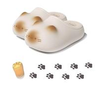Cat Paw Print Shoe, Cat Paws Footprints Plush Fleece Height Increase Slippers for Girls, Paw Fluffy EVA House Slippers