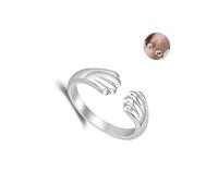 Cat Paw Ring，Cute Cat Claw Hug Ring Cat Ring Leaves Paw Print Embrace Imprint Ring Open Adjustable Pet Memorial Rings for Pet Lovers Women Daughter Jewelry Gifts, Copper, No Gemstone