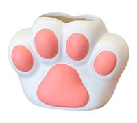 Cat Paw Shaped Flower Pot, 15.5 x 9.3 x 11.5 cm, Modern Art Decorative Vase, Organic Resin Desktop, Compact Home & Office Decor(Pink)