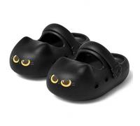 Cat Paw Slippers, 3D Ears & Tail, Thick EVA Cloud Cushion Sole, Breathable Closed-Toe Clogs with Arch Support, Adjustable Strap 2-in-1 Sandals for Indoor & Outdoor