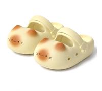 Cat Paw Slippers, 3D Ears & Tail, Thick EVA Cloud Cushion Sole, Breathable Closed-Toe Clogs with Arch Support, Adjustable Strap 2-in-1 Sandals for Indoor & Outdoor