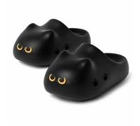 Cat Paw Slippers, 3D Ears & Tail, Thick EVA Cloud Cushion Sole, Breathable Closed-Toe Clogs with Arch Support, Adjustable Strap 2-in-1 Sandals for Indoor & Outdoor