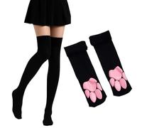 Cat Paw Socks, Thigh High Socks with 3D Toe Beans, Cute Knee High Socks for Women, Cat Paw Socks for Cosplay Halloween Parties