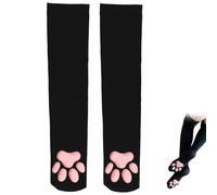 Cat Paw Socks, Thigh High Socks with Adorable Paw Design, Pink Cat Paw Pad Socks for Girls Women Cosplay & Daily Wear