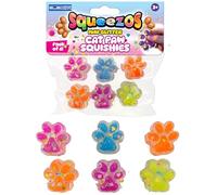 Cat Paw Squishies Sensory Fidget Toys for Children Multi-Coloured Mini Squeeze Paws Glitter Stress Reliever Soft Gel Toy for Sensory Play and Fun Bulk Pack - Electoys