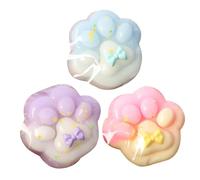 Cat Paw Squishy 3pack,Cute Soft Cat Paw Squeeze Toys for Stress,Silicone Squeeze Fidget Toys Creative Cat Paw for Boys Girls Toddler Adults-5.1in