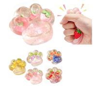 Cat Paw Stress Relief Toy, Soft Sticky Mud Feeling Squishy For Anxiety Relief, Fun Slow Rising Decompression Gift For Kids Classroom Office (pink)